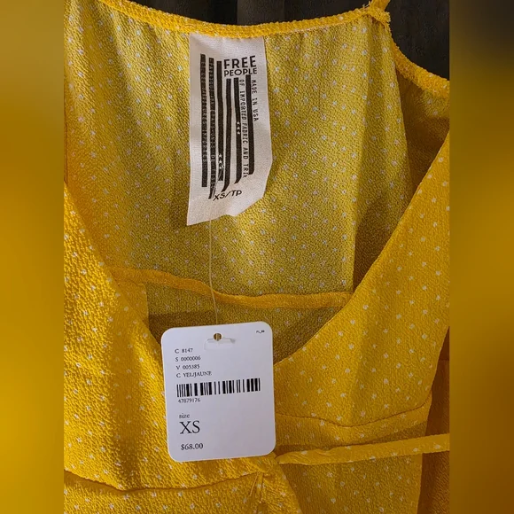 Free People Sunny Yellow Textured Dress - Picture 3 of 4